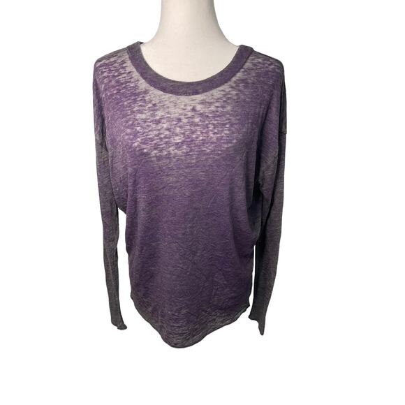 NWT Women's Chaser long sleeve heathered purple top with open back - Small - Picture 1 of 4